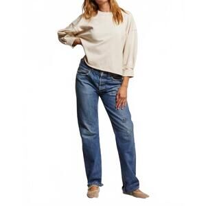 NEW PERFECTWHITETEE niall fleece pullover sweatshirt in sugar